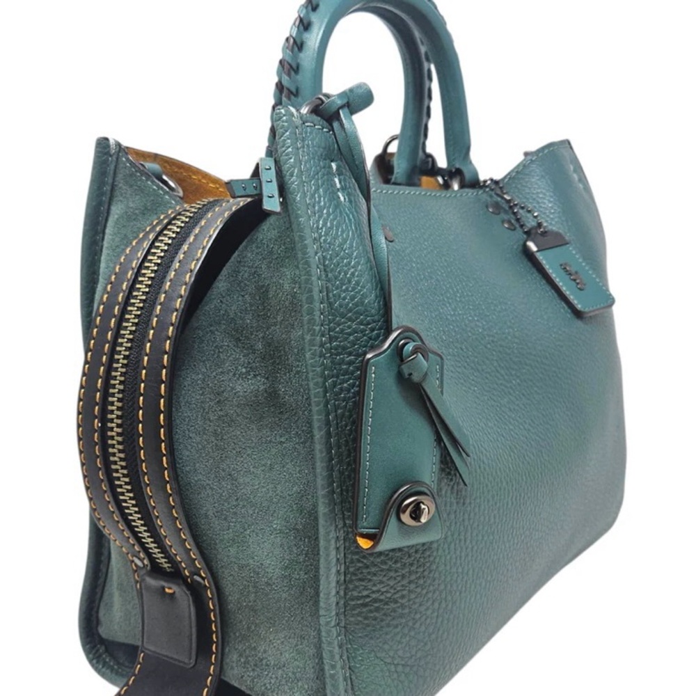 Coach Rogue 31 Dark Turquoise with whipstitch handles. Style #58116